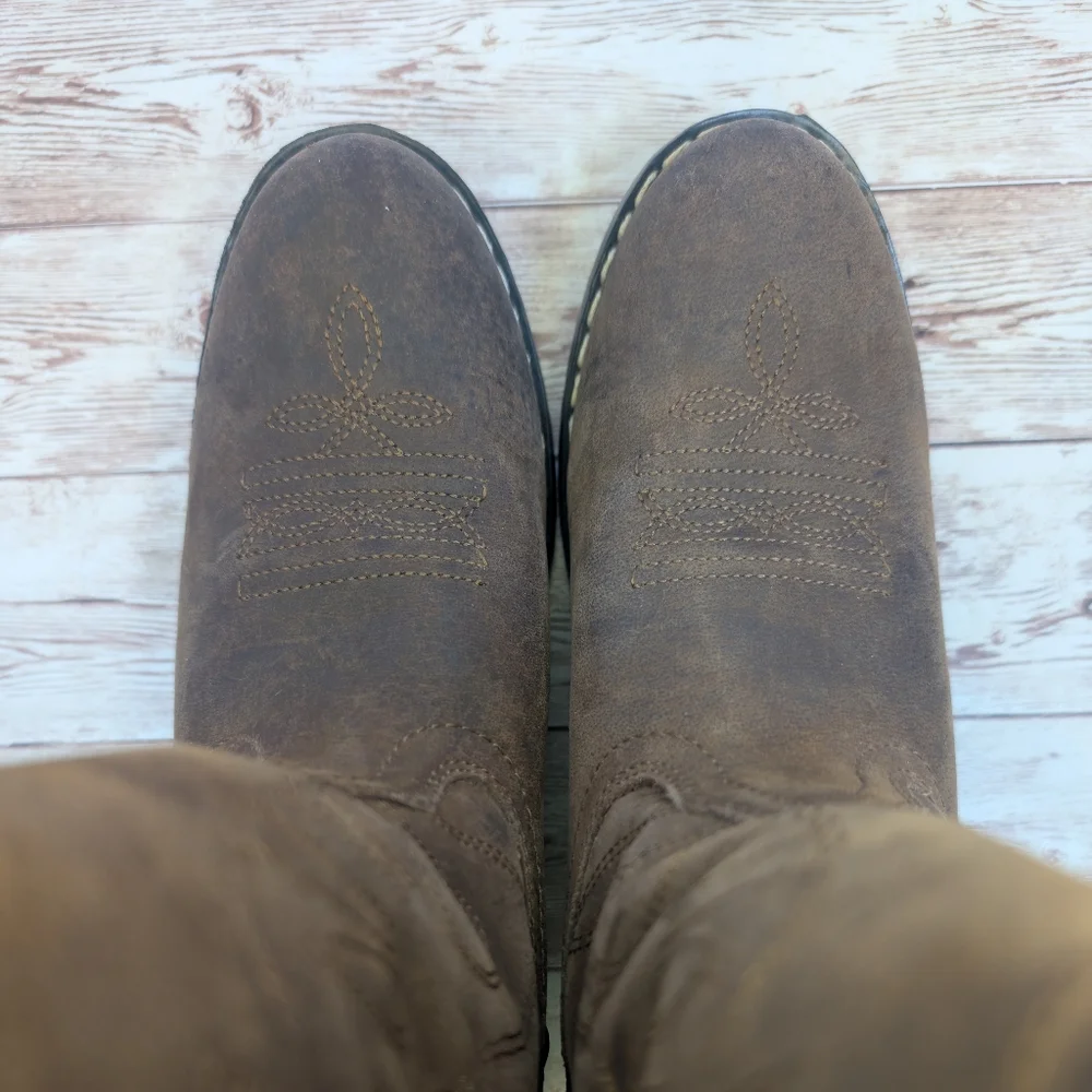 Masterson Boot Co. Leather Western Cowboy Brown Boots Boys / Kids Size 3